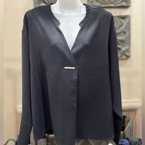 Marc New York, Andrew Marc, Women’s Black Long Sleeve Blouse, LG, NWT